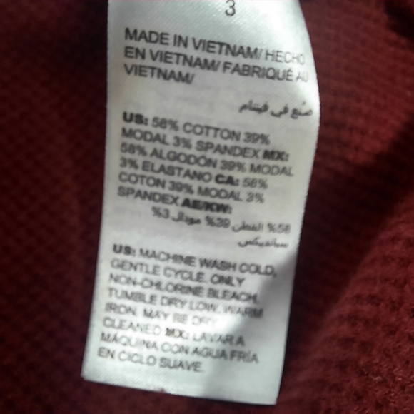 Chicos Zenergy Cardigan Women's 3 US XL Dark Burgundy Hoodie Open Waffle Knit - Picture 6 of 6